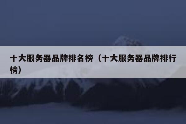十大服务器品牌排名榜（十大服务器品牌排行榜） 第1张