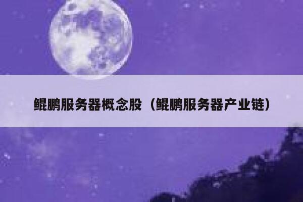 鲲鹏服务器概念股（鲲鹏服务器产业链） 第1张