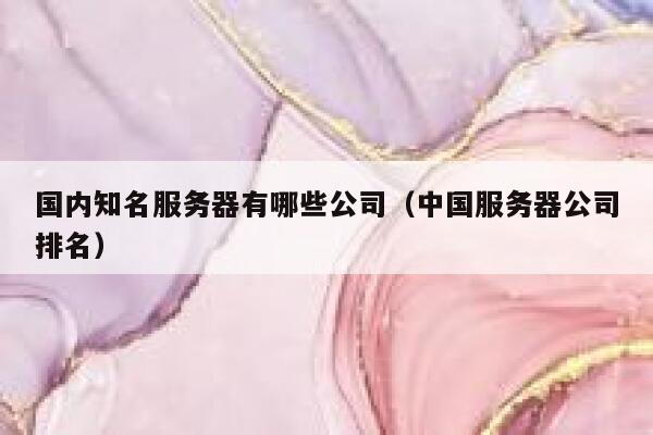 国内知名服务器有哪些公司（中国服务器公司排名） 第1张