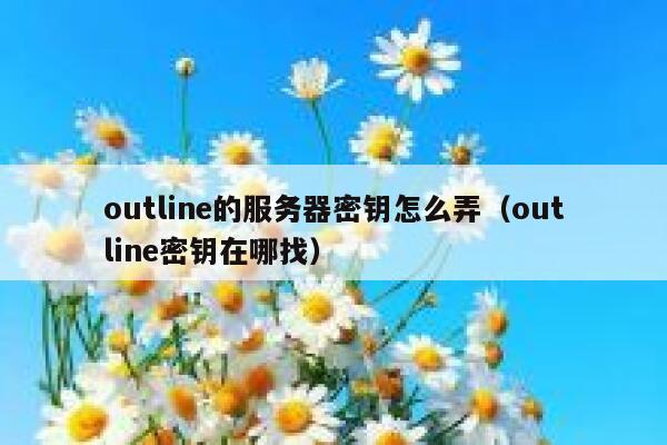 outline的服务器密钥怎么弄（outline密钥在哪找） 第1张