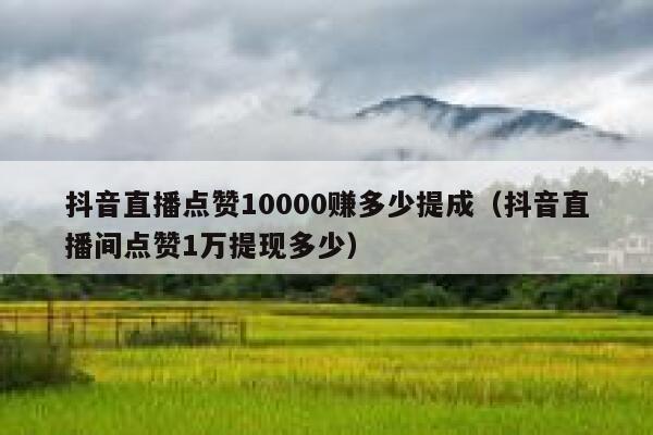 抖音直播点赞10000赚多少提成（抖音直播间点赞1万提现多少） 第1张