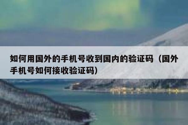 如何用国外的手机号收到国内的验证码（国外手机号如何接收验证码） 第1张
