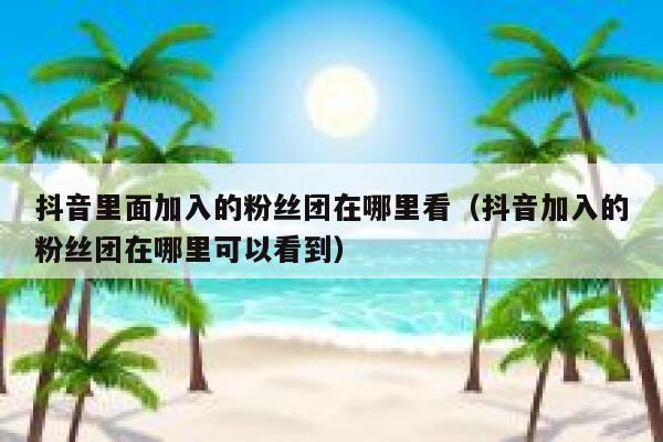 抖音里面加入的粉丝团在哪里看（抖音加入的粉丝团在哪里可以看到） 第1张