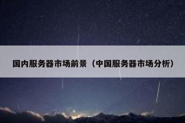 国内服务器市场前景（中国服务器市场分析） 第1张