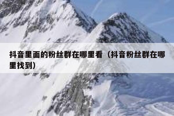 抖音里面的粉丝群在哪里看（抖音粉丝群在哪里找到） 第1张