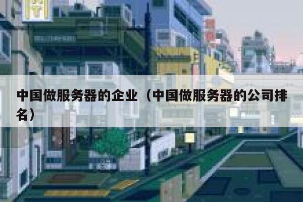 中国做服务器的企业（中国做服务器的公司排名） 第1张