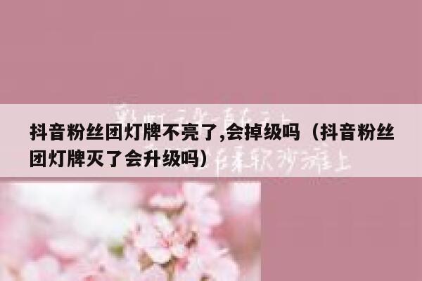 抖音粉丝团灯牌不亮了,会掉级吗（抖音粉丝团灯牌灭了会升级吗） 第1张