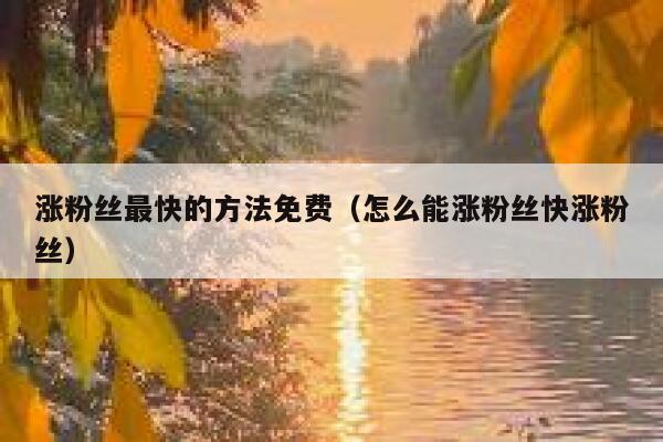 涨粉丝最快的方法免费（怎么能涨粉丝快涨粉丝） 第1张