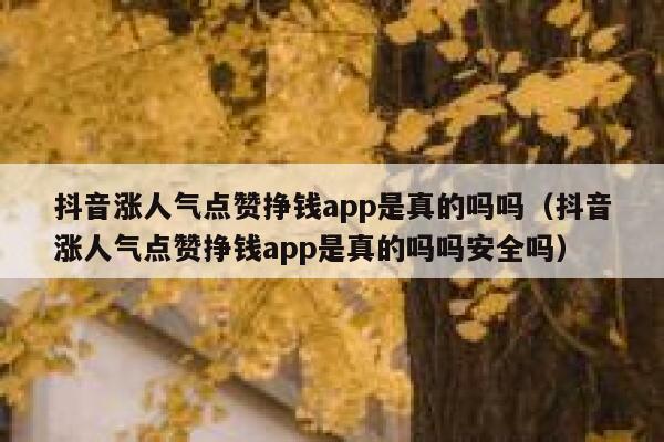 抖音涨人气点赞挣钱app是真的吗吗（抖音涨人气点赞挣钱app是真的吗吗安全吗） 第1张
