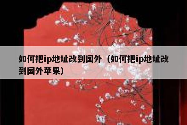 如何把ip地址改到国外（如何把ip地址改到国外苹果） 第1张