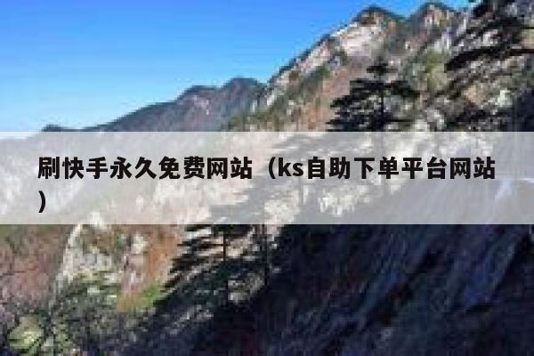 刷快手永久免费网站（ks自助下单平台网站） 第1张