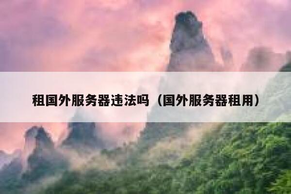 租国外服务器违法吗（国外服务器租用） 第1张