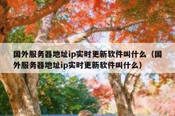 国外服务器地址ip实时更新软件叫什么（国外服务器地址ip实时更新软件叫什么） 第1张