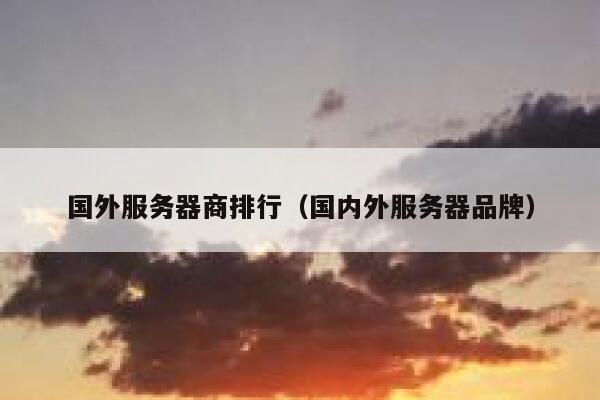 国外服务器商排行（国内外服务器品牌） 第1张