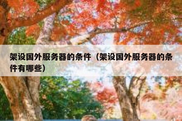 架设国外服务器的条件（架设国外服务器的条件有哪些） 第1张
