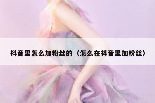 抖音里怎么加粉丝的（怎么在抖音里加粉丝） 第1张