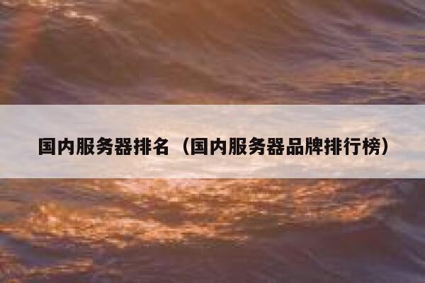 国内服务器排名（国内服务器品牌排行榜） 第1张