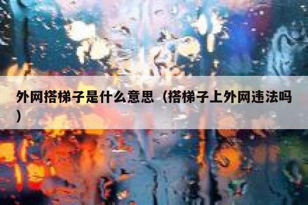 外网搭梯子是什么意思（搭梯子上外网违法吗） 第1张