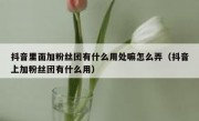 抖音里面加粉丝团有什么用处嘛怎么弄（抖音上加粉丝团有什么用）