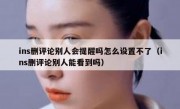 ins删评论别人会提醒吗怎么设置不了（ins删评论别人能看到吗）
