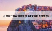 北京限行期间如何处罚（北京限行怎样处罚）