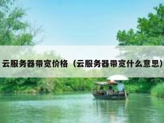 云服务器带宽价格（云服务器带宽什么意思）