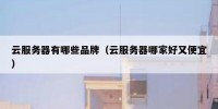 云服务器有哪些品牌（云服务器哪家好又便宜）