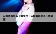云服务器怎么下载文件（云服务器怎么下载软件）