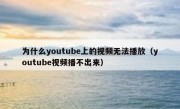 为什么youtube上的视频无法播放（youtube视频播不出来）