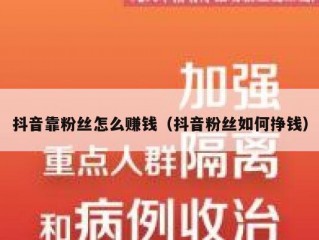 抖音靠粉丝怎么赚钱（抖音粉丝如何挣钱）