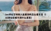 ins评论艾特别人能看到吗怎么看不见（ins评论区看不到什么意思）