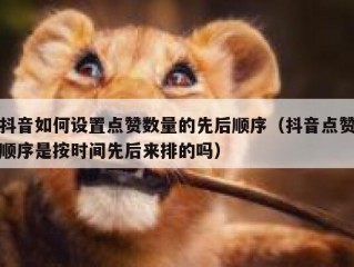 抖音如何设置点赞数量的先后顺序(抖音点赞顺序是按时间先后来排的吗)