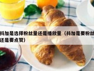 抖加是选择粉丝量还是播放量（抖加是要粉丝还是要点赞）