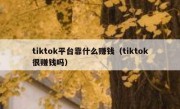 tiktok平台靠什么赚钱（tiktok很赚钱吗）