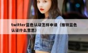 twitter蓝色认证怎样申请（推特蓝色认证什么意思）