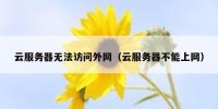 云服务器无法访问外网（云服务器不能上网）
