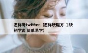 怎样玩twitter（怎样玩魔方 口诀 初学者 简单易学）