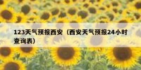 123天气预报西安（西安天气预报24小时查询表）