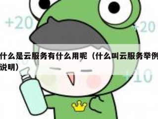 什么是云服务有什么用呢（什么叫云服务举例说明）