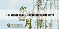 云服务器在哪买（云服务器在哪买比较好）