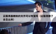 云服务器删除的文件可以恢复吗（云服务删了会怎么样）