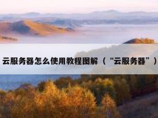 云服务器怎么使用教程图解（“云服务器”）
