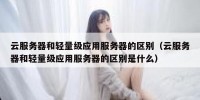 云服务器和轻量级应用服务器的区别（云服务器和轻量级应用服务器的区别是什么）