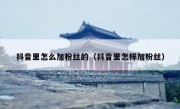 抖音里怎么加粉丝的（抖音里怎样加粉丝）