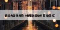 云服务器使用费（云服务器使用费 增值税）