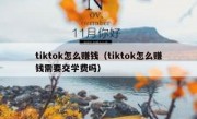 tiktok怎么赚钱（tiktok怎么赚钱需要交学费吗）