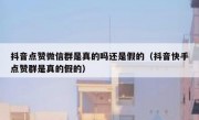 抖音点赞微信群是真的吗还是假的（抖音快手点赞群是真的假的）