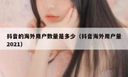 抖音的海外用户数量是多少（抖音海外用户量2021）