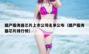 国产服务器芯片上市公司名单公布（国产服务器芯片排行榜）