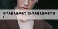 派币为什么进不去了（派币为什么进不去了呢）